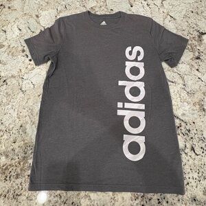 Adidas Kids Charcoal Tee with Bold Logo